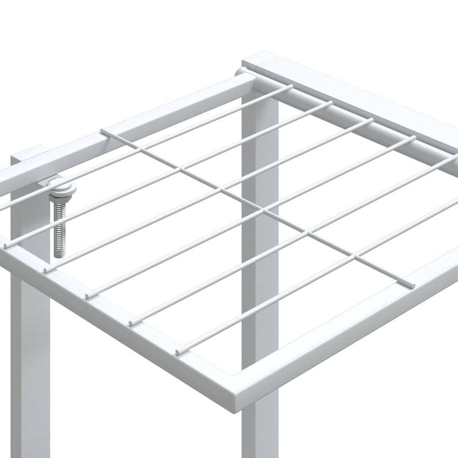 Bloemenstandaard Met Wielen 94,5X24,5X91,5 Cm Ijzer Wit