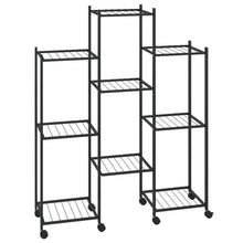 Bloemenstandaard Met Wielen 83X25X103,5 Cm Ijzer Zwart