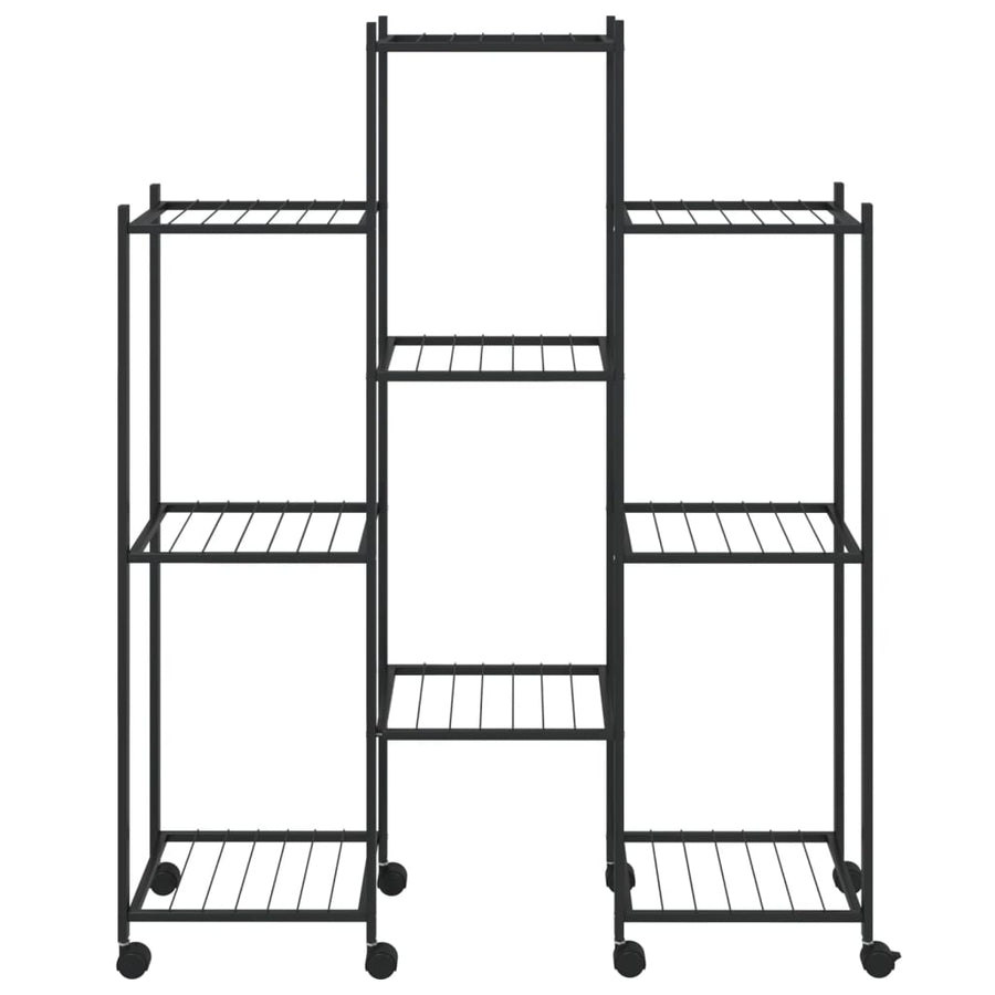 Bloemenstandaard Met Wielen 83X25X103,5 Cm Ijzer Zwart