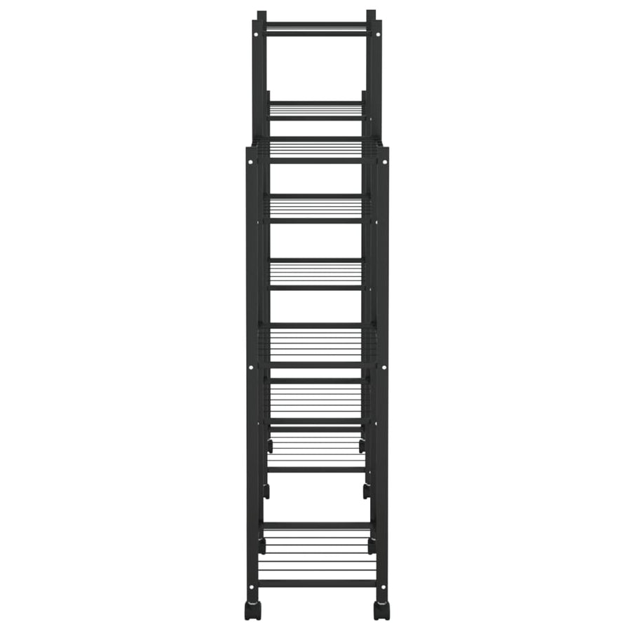 Bloemenstandaard Met Wielen 83X25X103,5 Cm Ijzer Zwart