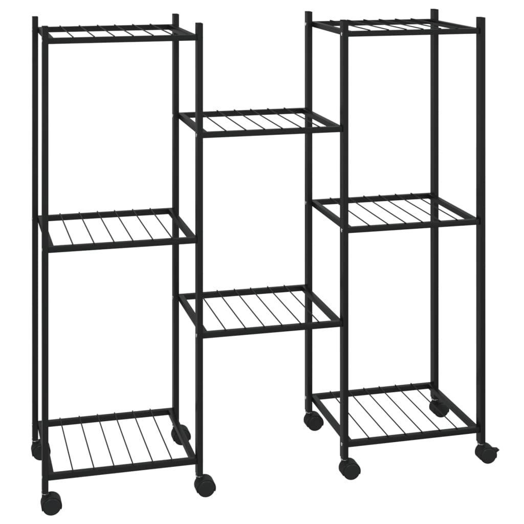 Bloemenstandaard Met Wielen 83X25X83,5 Cm Ijzer Zwart