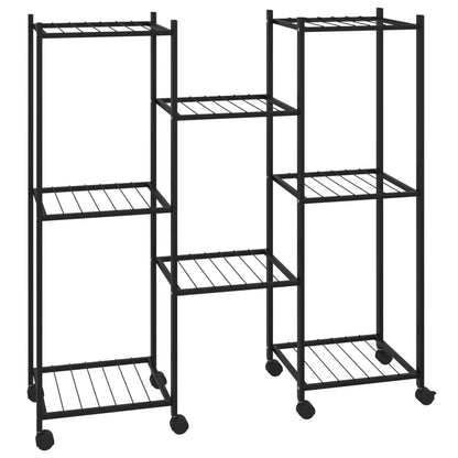 Bloemenstandaard Met Wielen 83X25X83,5 Cm Ijzer Zwart
