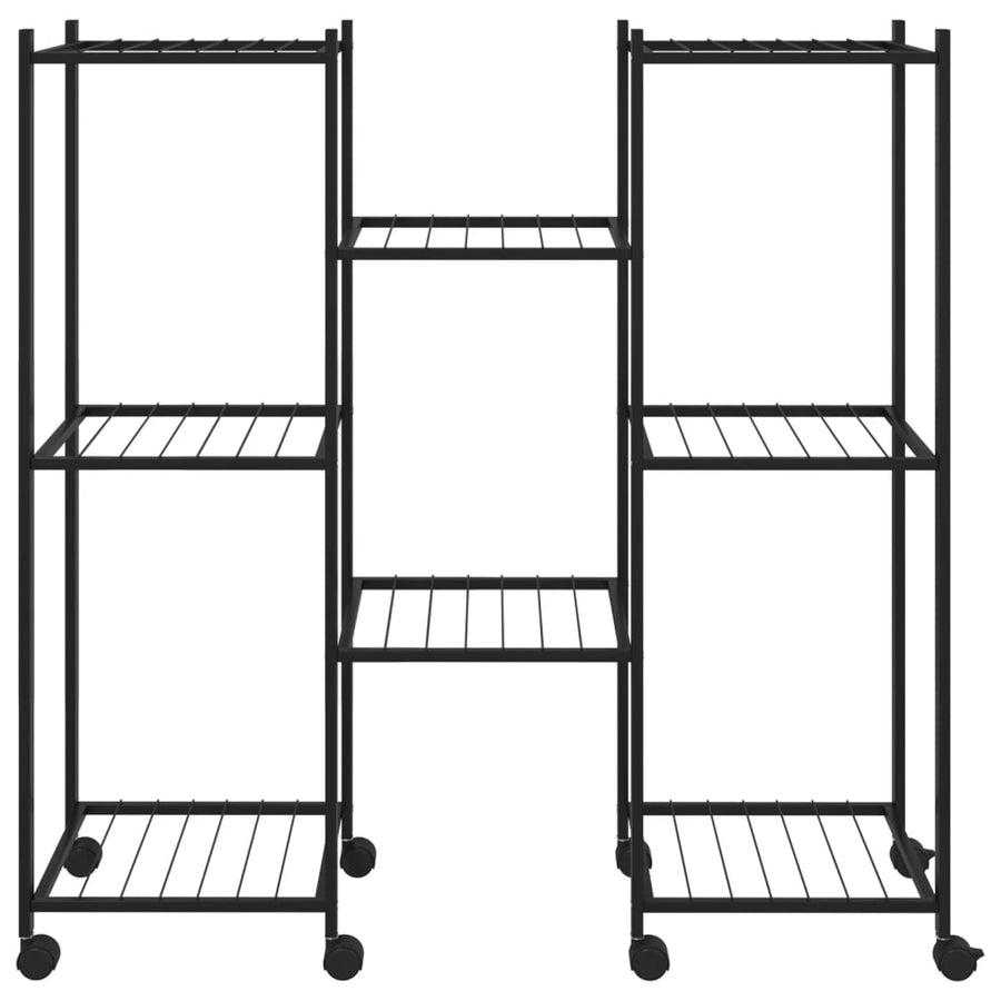 Bloemenstandaard Met Wielen 83X25X83,5 Cm Ijzer Zwart
