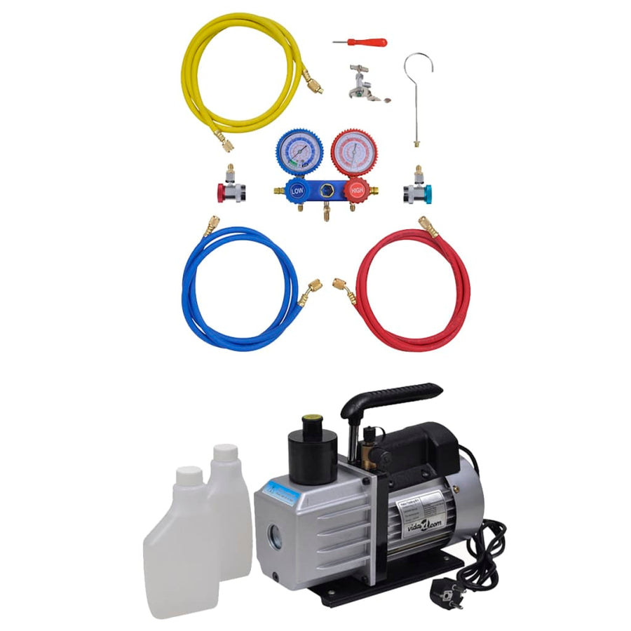 Vacuümpomp 50 L/Min Met 2-Voudige Manometerset 50 l / min 2-weg