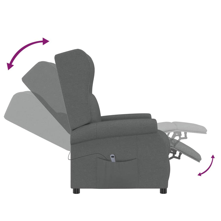 Fauteuil Verstelbaar Elektrisch Stof Donkergrijs 1