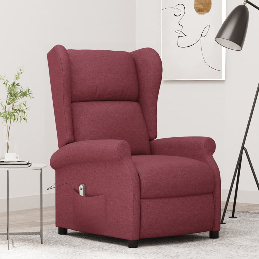 Fauteuil Elektrisch Verstelbaar Stof Wijnrood