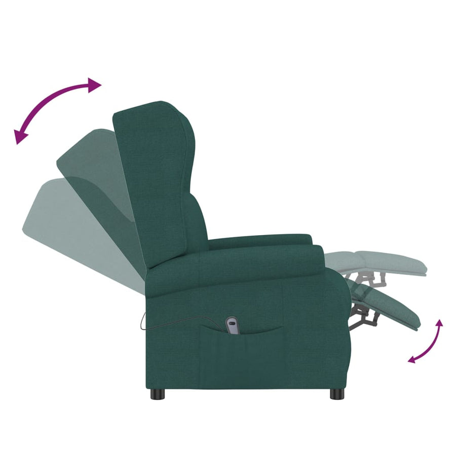 Fauteuil verstelbaar elektrisch stof donkergroen