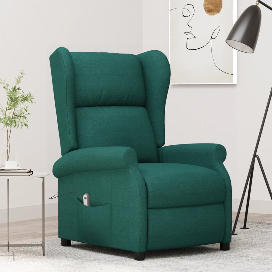 Fauteuil verstelbaar elektrisch stof donkergroen