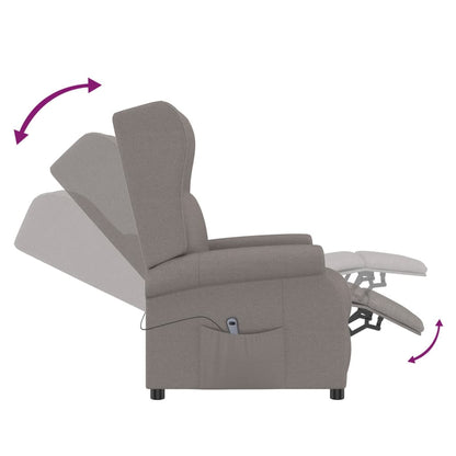 Fauteuil verstelbaar elektrisch stof taupe