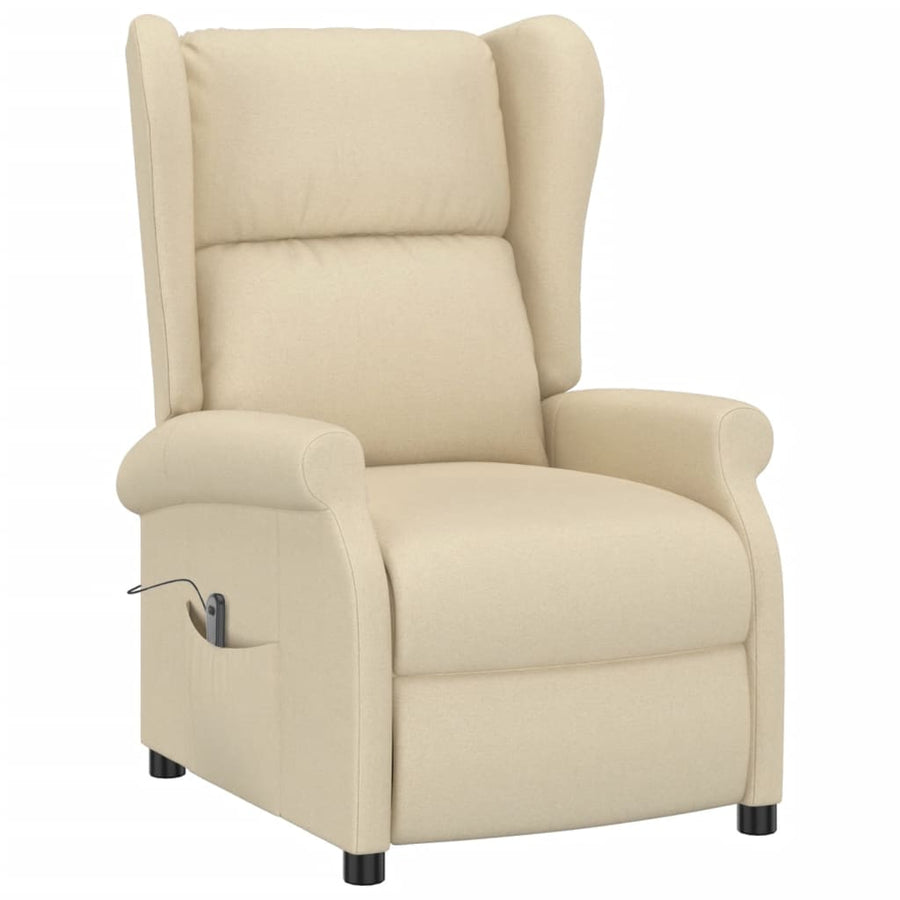 Fauteuil verstelbaar elektrisch stof crème
