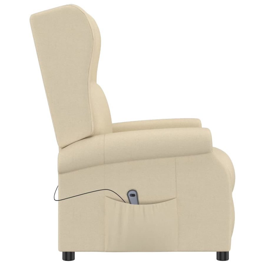 Fauteuil verstelbaar elektrisch stof crème