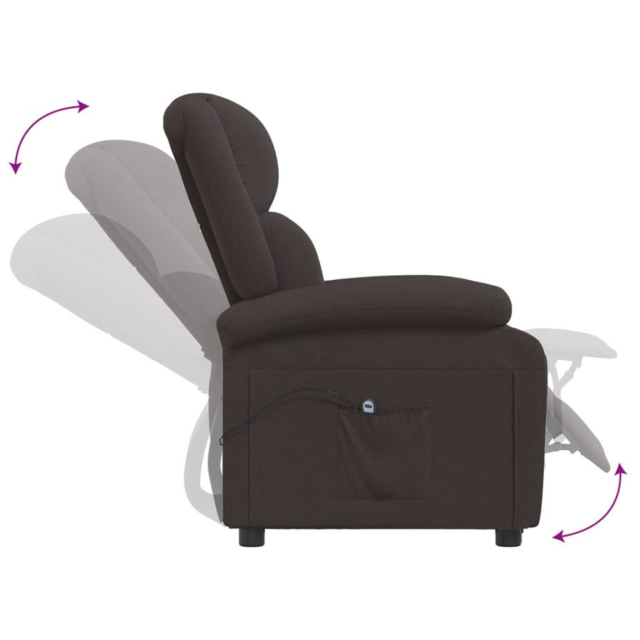 Fauteuil verstelbaar elektrisch stof donkerbruin