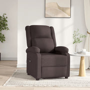 Fauteuil elektrisch verstelbaar donkerbruin stof