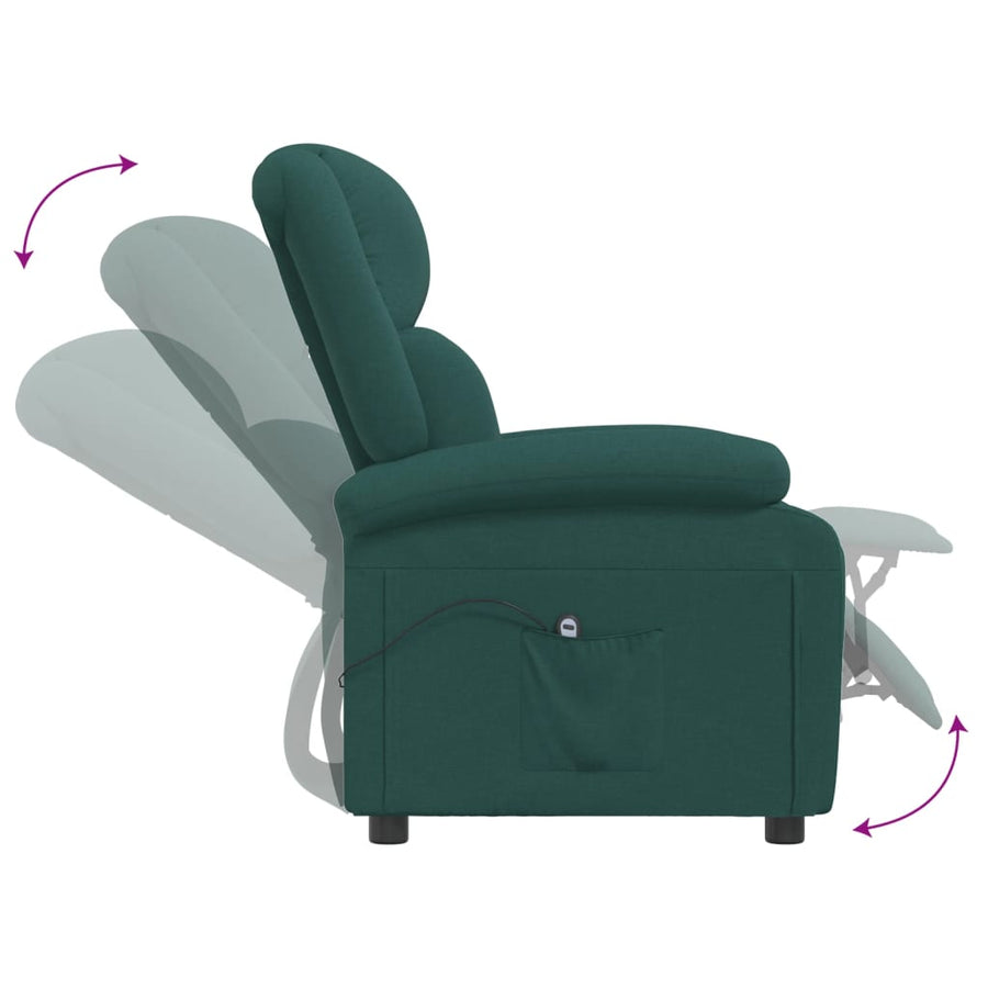 Fauteuil Verstelbaar Elektrisch Stof Donkergroen 1