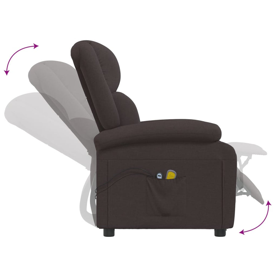 Massagestoel elektrisch verstelbaar stof donkerbruin