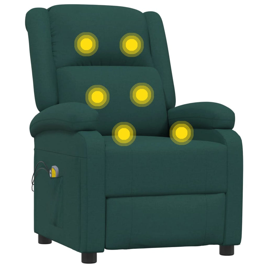 Massagestoel elektrisch verstelbaar stof donkergroen