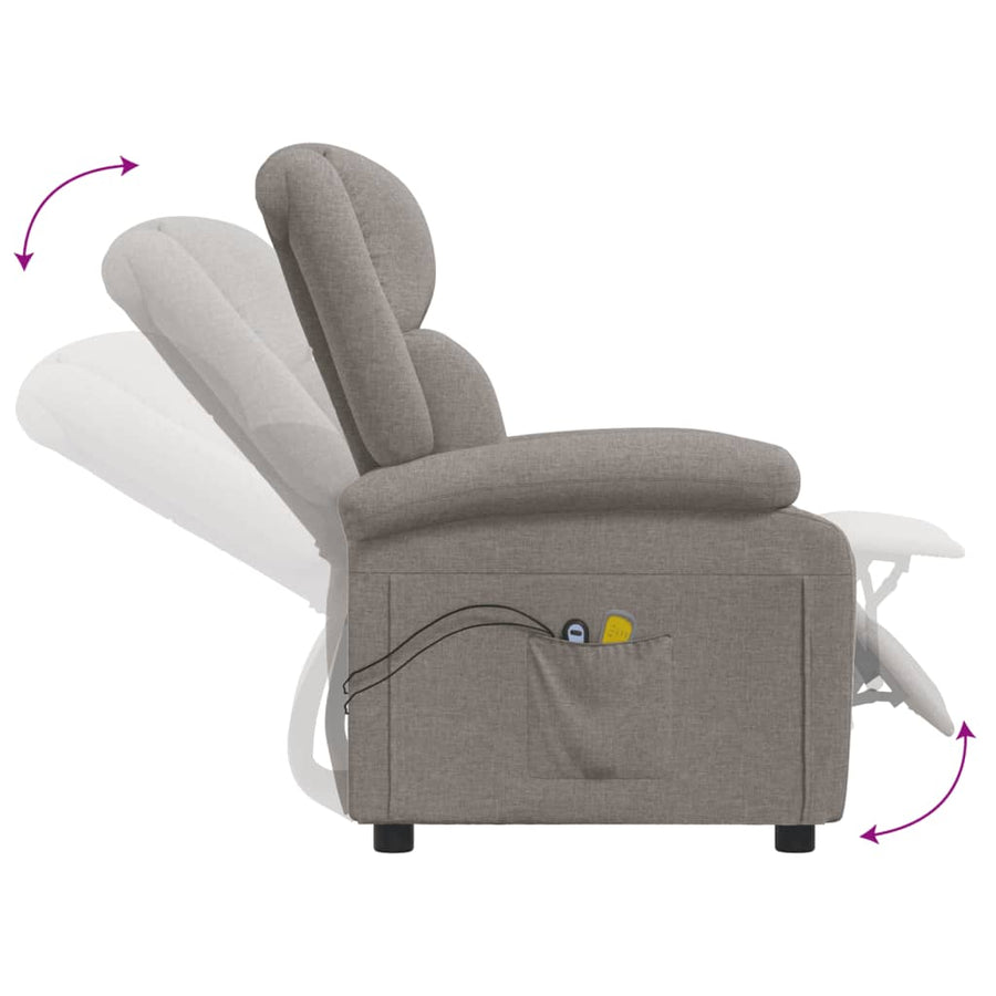 Massagestoel elektrisch stof taupe
