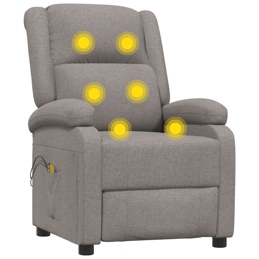 Massagestoel elektrisch stof taupe