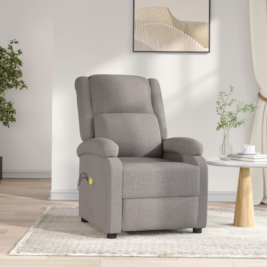 Massagestoel elektrisch stof taupe
