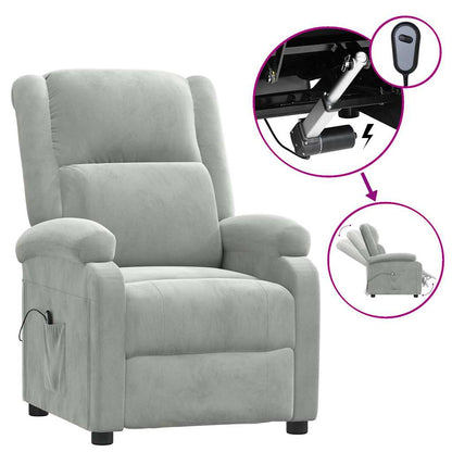 Fauteuil Elektrisch Verstelbaar Stof Lichtgrijs