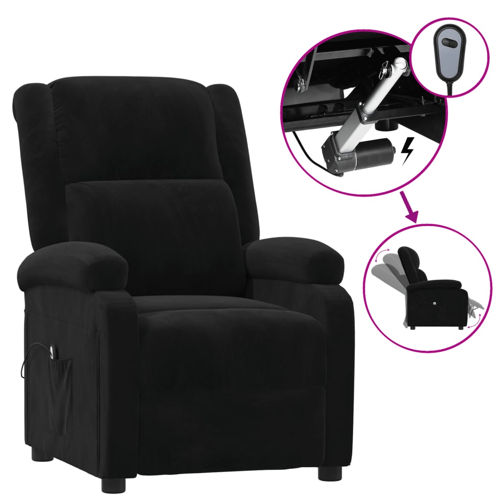 Fauteuil Verstelbaar Elektrisch Stof Zwart 1