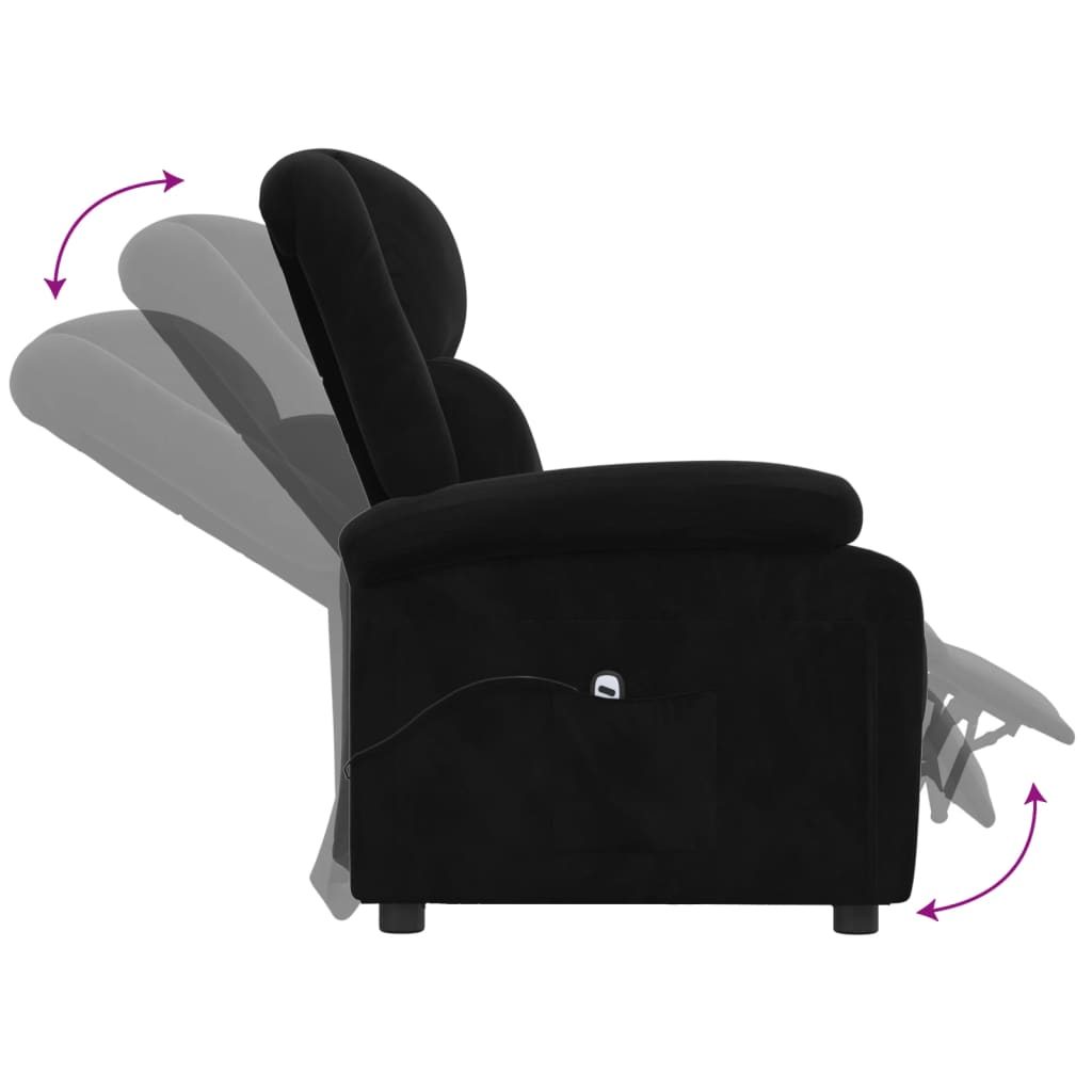 Fauteuil Verstelbaar Elektrisch Stof Zwart 1