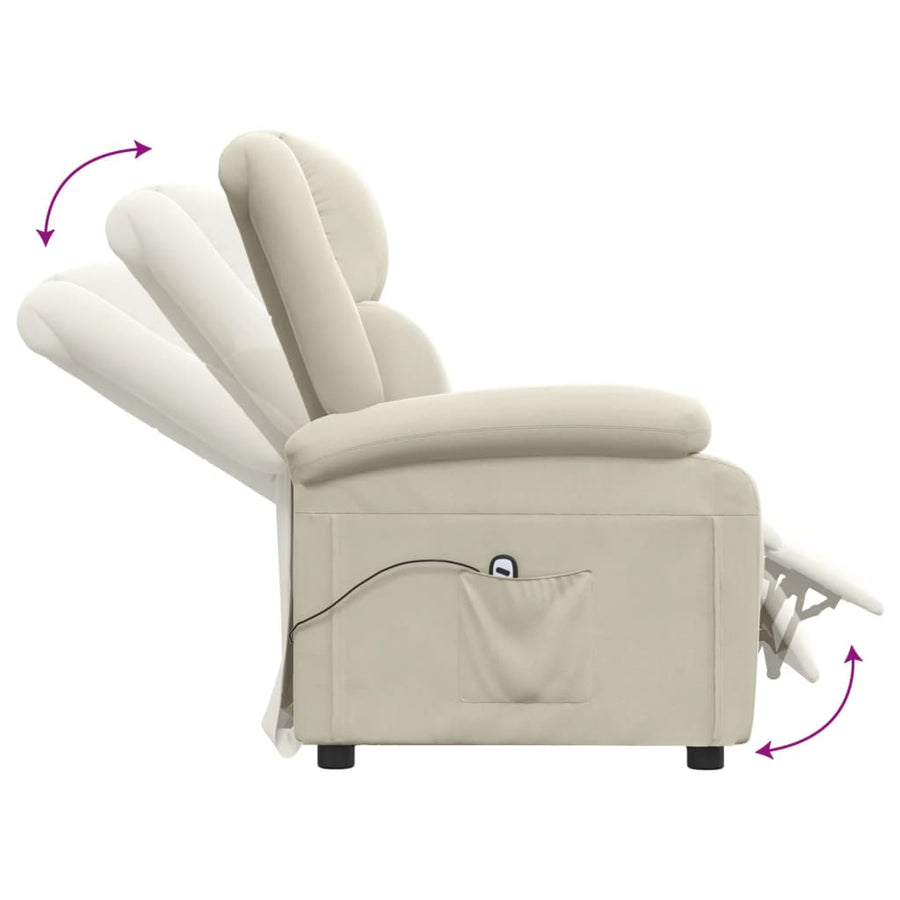 Fauteuil verstelbaar elektrisch stof crèmekleurig