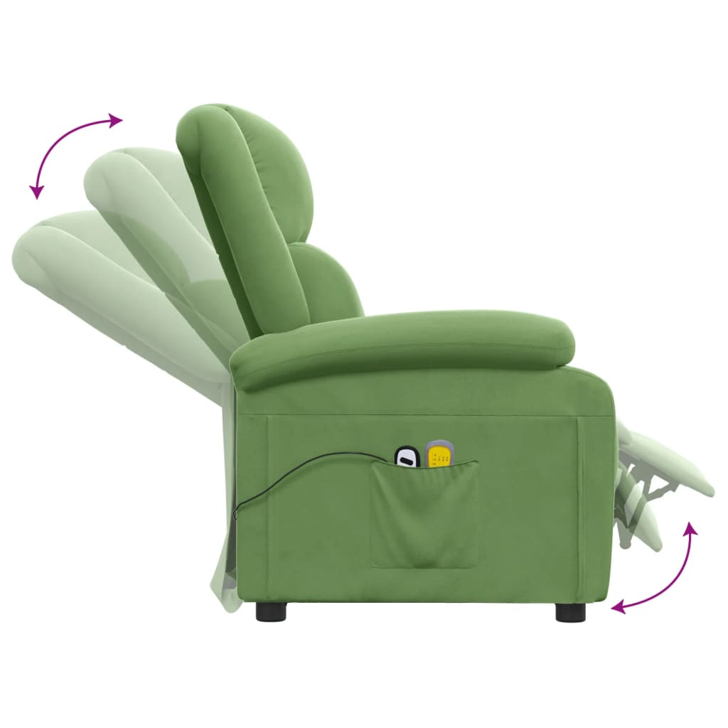 Massagestoel Elektrisch Verstelbaar Fluweel Lichtgroen