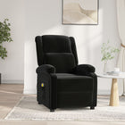 Electric adjustable velvet black massage chair
