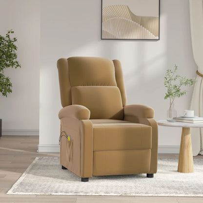 Massagestoel Elektrisch Verstelbaar Fluweel Bruin