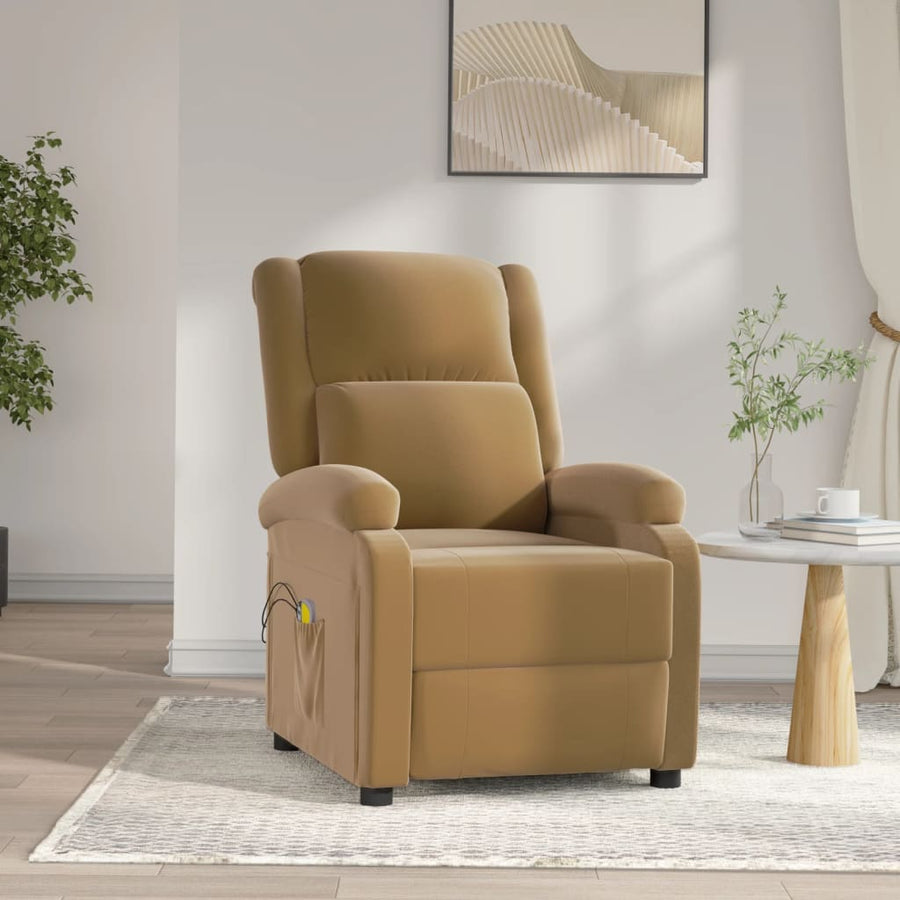 Massagestoel Elektrisch Verstelbaar Fluweel Bruin