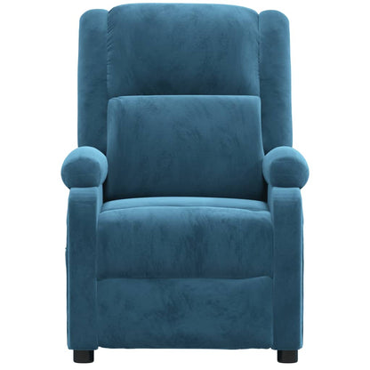 Massagestoel elektrisch verstelbaar fluweel blauw