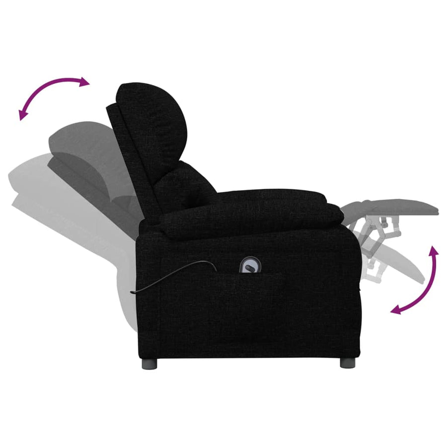 Fauteuil Verstelbaar Elektrisch Stof Zwart