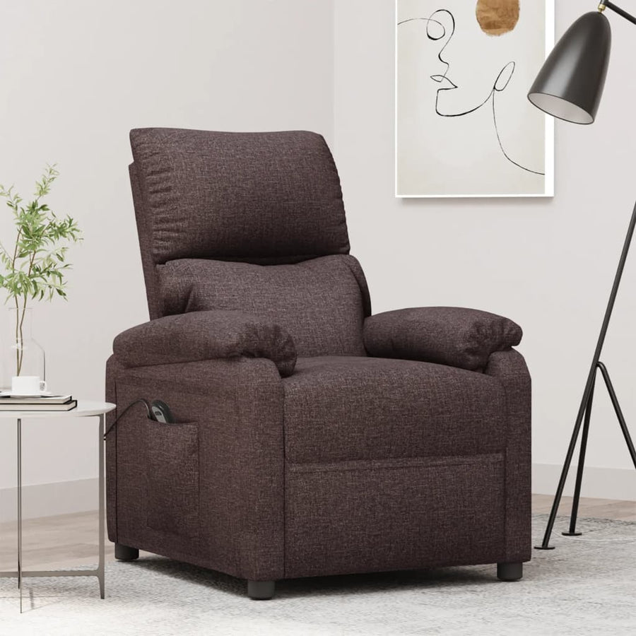 Fauteuil Verstelbaar Elektrisch Stof Donkerbruin 1
