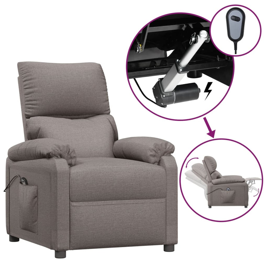 Fauteuil Verstelbaar Elektrisch Stof Taupe 1
