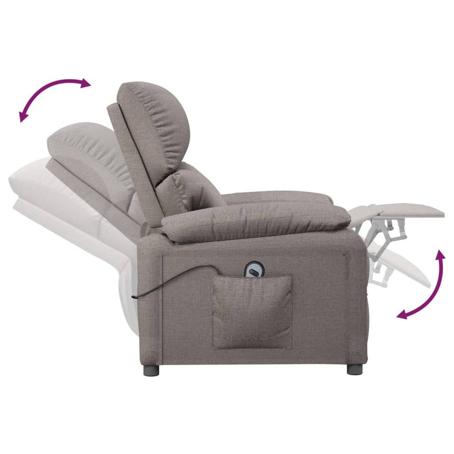 Fauteuil Verstelbaar Elektrisch Stof Taupe 1