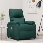 Electric adjustable massage chair dark green fabric