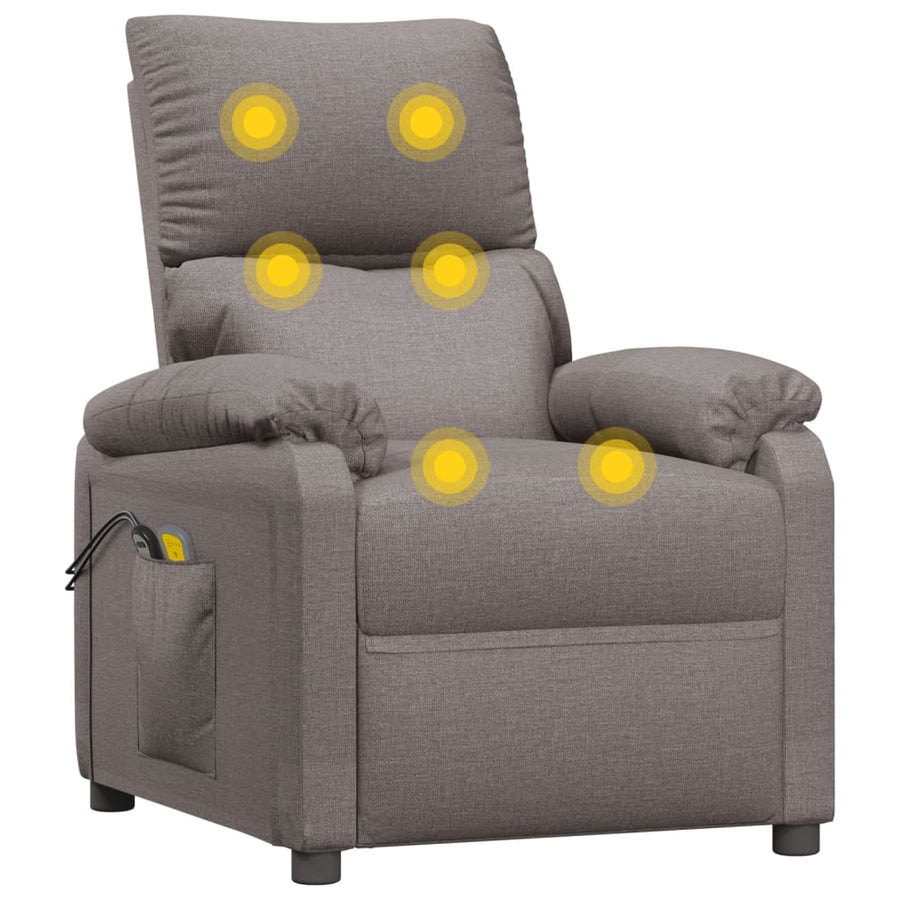 Massagestoel Elektrisch Stof Taupe 1