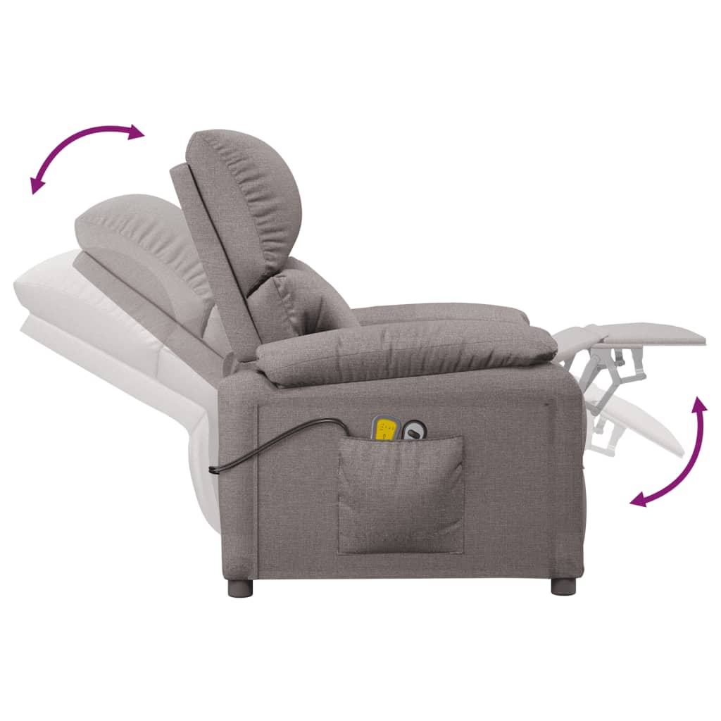 Massagestoel Elektrisch Stof Taupe 1