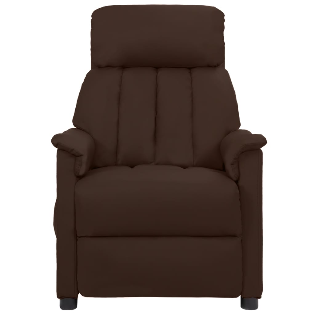 Fauteuil verstelbaar elektrisch kunstleer bruin