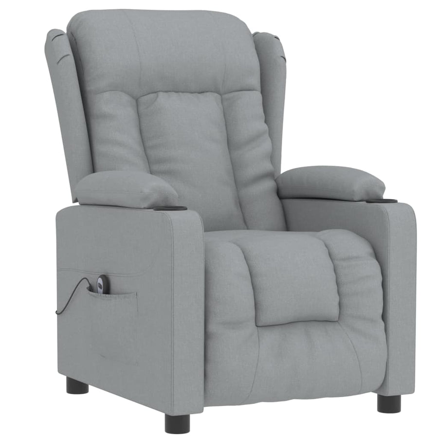 Fauteuil Elektrisch Verstelbaar Stof Lichtgrijs 1
