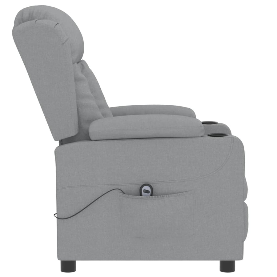 Fauteuil Elektrisch Verstelbaar Stof Lichtgrijs 1