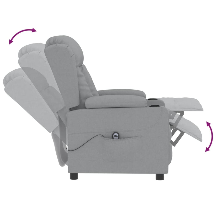 Fauteuil Elektrisch Verstelbaar Stof Lichtgrijs 1