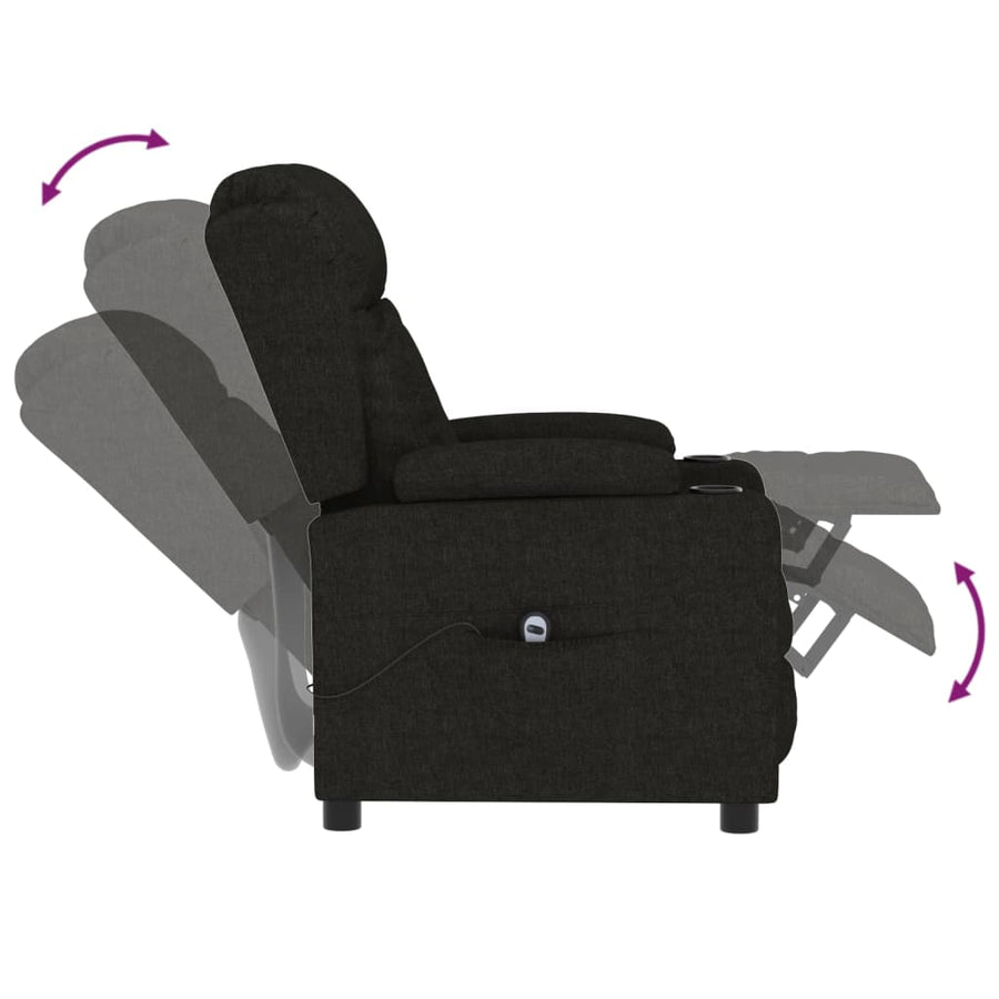 Fauteuil Verstelbaar Elektrisch Stof Zwart 1
