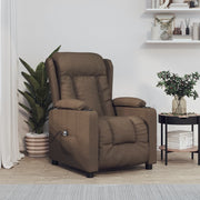 Fauteuil elektrisch verstelbaar stof bruin