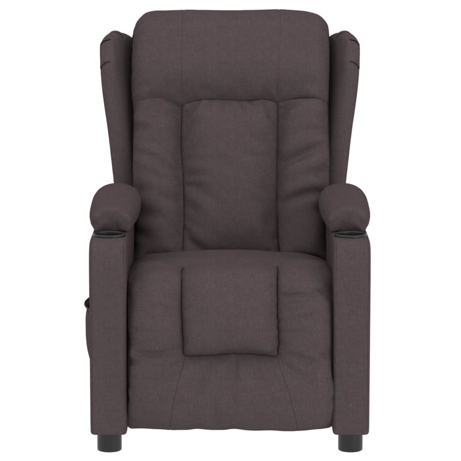 Fauteuil verstelbaar elektrisch stof donkerbruin