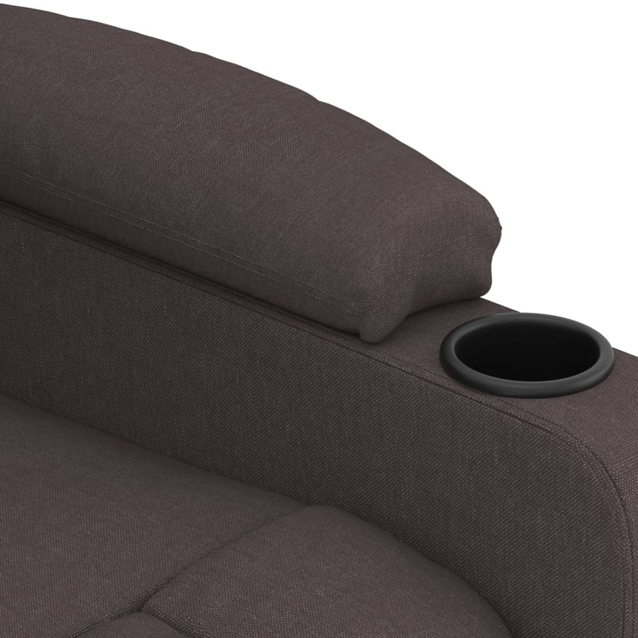 Fauteuil verstelbaar elektrisch stof donkerbruin