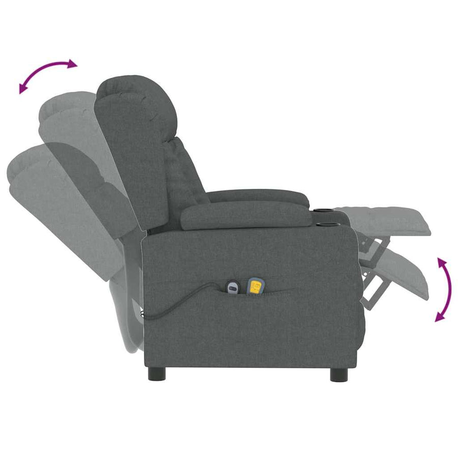 Massagestoel Elektrisch Stof Donkergrijs