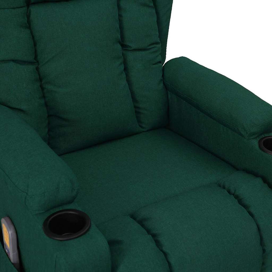 Massagestoel Elektrisch Verstelbaar Stof Donkergroen