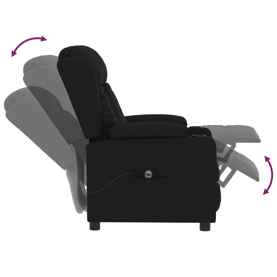 Fauteuil Elektrisch Verstelbaar Kunstleer Zwart